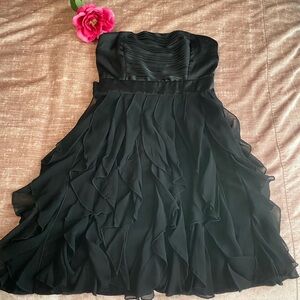 Black Strapless Flowy Dress